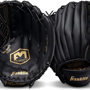 Franklin Field Master Recreational Baseball/Softball Glove, Black/Gold, 13" RHT
