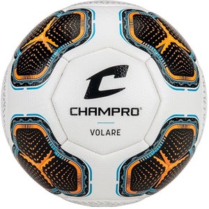 CHAMPRO Volare 18-Panel Soccer Ball | Black/Optic Blue/Orange | Size 5