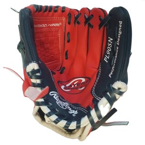 Rawlings PL90SN Kids' Players Series 9" Youth Baseball Glove, Red / Navy Blue