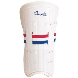 New Champion Plastic Form Fit Soccer Shin Guards Adjustable Strap 8" Long Adult