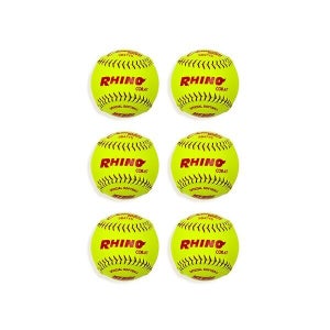 Champion Sports SB47YS 12" Poly .47 Core Yellow Raised Seam Softballs, 6 PACK