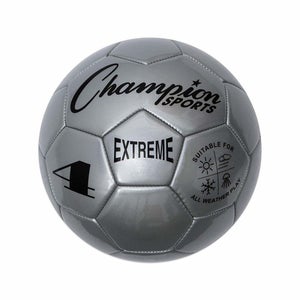 Champion Sports Extreme Soft Touch Butyl Bladder Soccer Ball, Size 4, Silver
