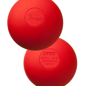 Champion Sports 2 Pack Official Rubber Lacrosse Balls, NFHS & NCAA Approved, Red