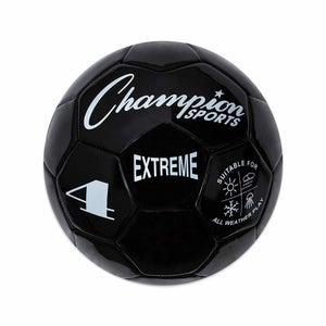 Champion Sports Extreme Soft Touch Butyl Bladder Soccer Ball, Size 4, Black