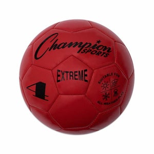 Champion Sports Extreme Soft Touch Butyl Bladder Soccer Ball, Size 4, Red