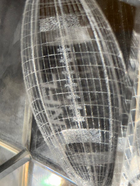 Vintage Holographic Etched NFL Football Paperweight Glass Collectible Fragile US