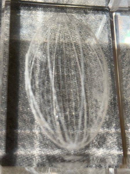 Vintage Holographic Etched NFL Football Paperweight Glass Collectible Fragile US