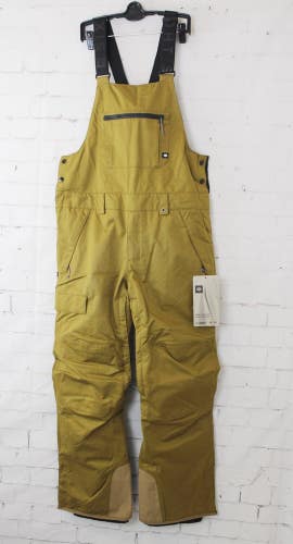 686 Hot Lap Insulated Snow Bib Pants, Men's Large, Breen Brown New