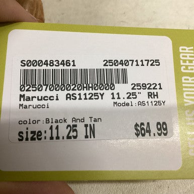 Used Marucci AS1125Y BB/SB Glove RH Throw Black And Tan 11 1/4" 11725-S000483461