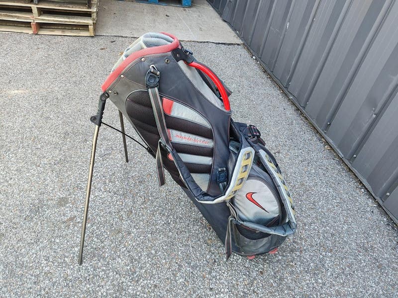 Nike Sasquatch 14 Divider Dual Strap Golf Stand Bag Red/Black w Raincover