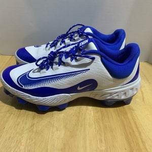 Nike Alpha Huarache 4 Elite MCS Baseball Cleats White Blue FD6255-106 Mens Sz 11
