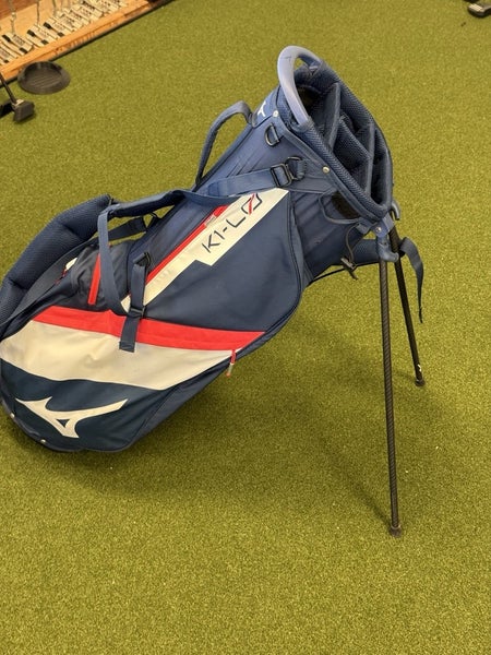 Mizuno Golf K1-LO Stand Carry Golf Bag Red Navy Blue Dual Strap 4 Way Dividers