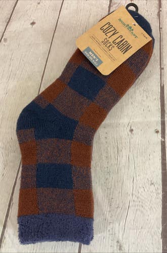 Northeast Outfitters Cozy Cabin Double-Layer Socks Navy Red Large 8-12.5
