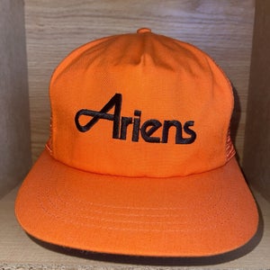 Vintage Ariens Snapback Mesh Trucker Hat Embroidered Farm Cap Rare Blaze Orange