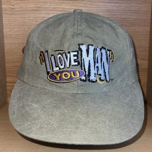 Vintage 90s Bud Light I Love You Man Leather Strapback Hat Beer Cap