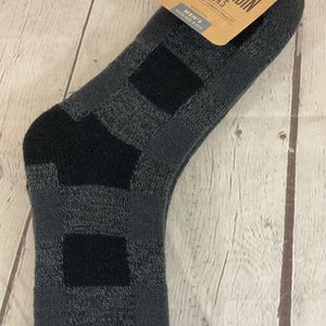 Northeast Outfitters Cozy Cabin Double-Layer Socks Grey Black Large 8-12.5
