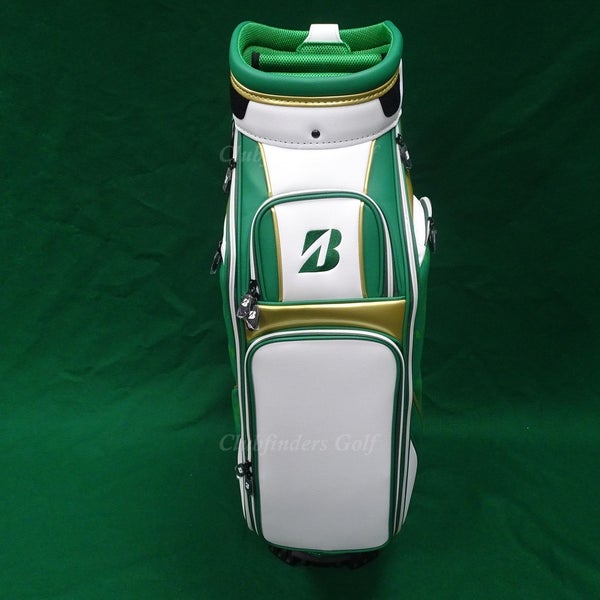 NEW Bridgestone Golf 2025 Spring Green/White/Gold Masters Staff Bag w/ Raincover