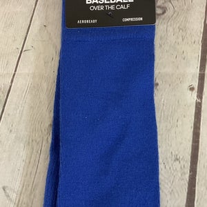 Adidas Compression Over the Calf Baseball Socks Royal Blue Light Onix Large