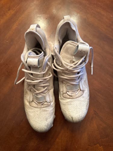 White Men's Size M 8.5 (W 9.5) Adult New Balance Mid Top Molded Cleats (Used)