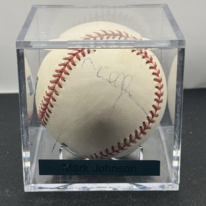 Mark Johnson MLB Official Game League Baseball IP Faded Autographed Signed Ball