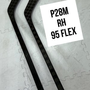 Senior(2x)Right P28M 95 Flex ProBlackStock™ Unbranded Blackouts Pro Stock Hockey Sticks