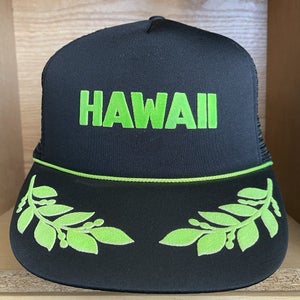 Vintage 80s Hawaii Trucker Hat Baseball Cap Snapback Foam Hawaiian Headwear