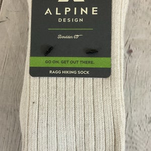 Alpine Design Crew Cut Acrylic & Wool Blend Ragg Hiking Socks Multicolor MD 6-9