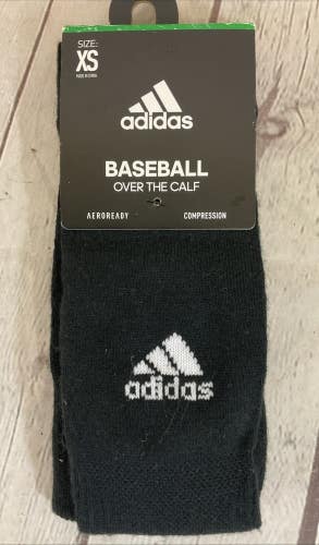 Adidas Cushioning Arch & Ankle Compression Baseball Socks Black XS 9C-1Y