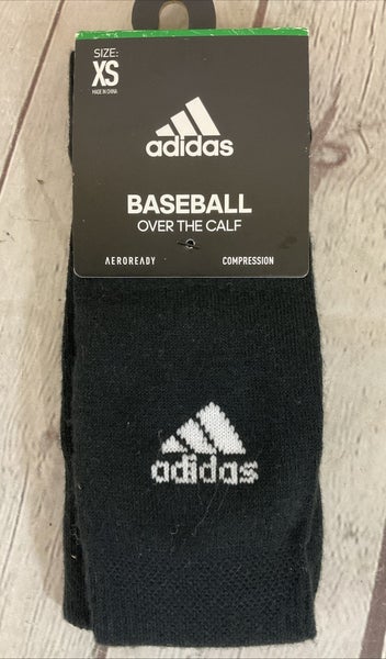 Adidas Cushioning Arch & Ankle Compression Baseball Socks Black XS 9C-1Y