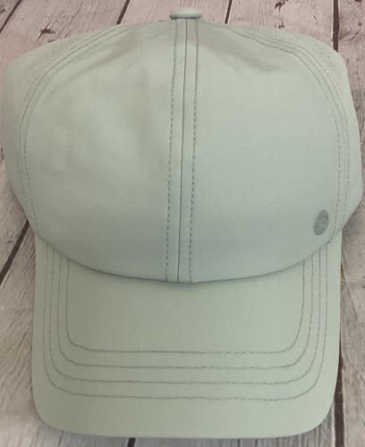 Calia Womens One Size Fits Most Elastic Ponytail Cap Green Gray Perforated Sides