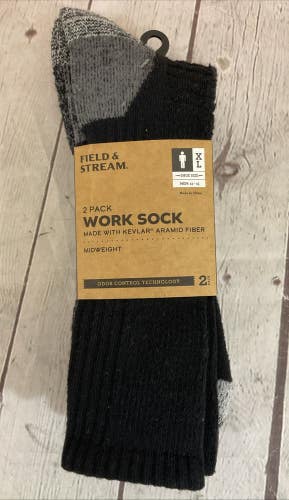 Field & Stream Oder Control Arch Support Cushioned Work Socks Black XL 13-15