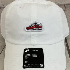 Nike Adult Unisex Extra Large Club Unstructured Air Max Curved Brim Cap White