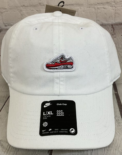 Nike Adult Unisex Extra Large Club Unstructured Air Max Curved Brim Cap White