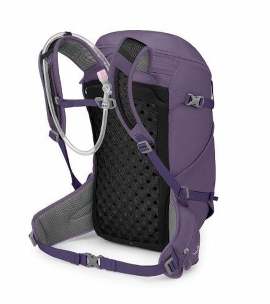 New Osprey Skimmer 28L Hydration Backpack Purple Hiking Outdoor Waist Strap