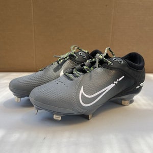 Nike Hyperdiamond 4 Elite Softball Cleats Black/White/Gray Women's Size 7.5