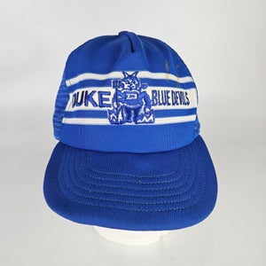 Vintage Duke Blue Devils NCAA Lucky Stripes Snapback Mesh Trucker Hat