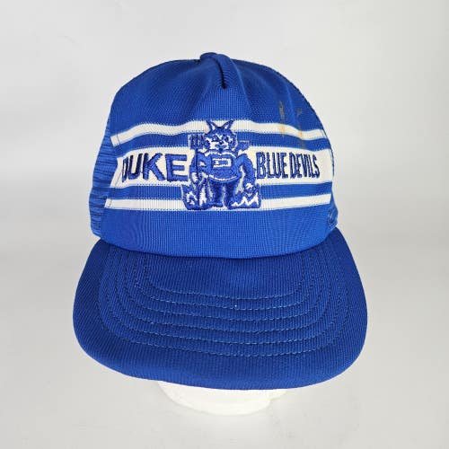 Vintage Duke Blue Devils NCAA Lucky Stripes Snapback Mesh Trucker Hat