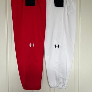 2 pairs Red and White Gently Used Under Armour Hockey Socks