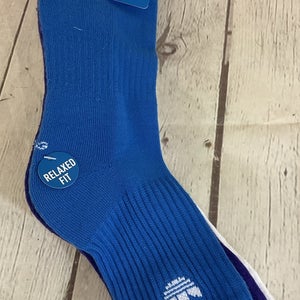 Adidas Originals High Quarter Athletic Socks Blue Purple White Large