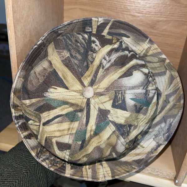 Vintage Cabela's Jones Hunting Bucket Hat Insulated Wetlands Camo Cap Size XXL
