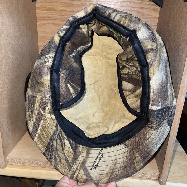 Vintage Cabela's Jones Hunting Bucket Hat Insulated Wetlands Camo Cap Size XXL