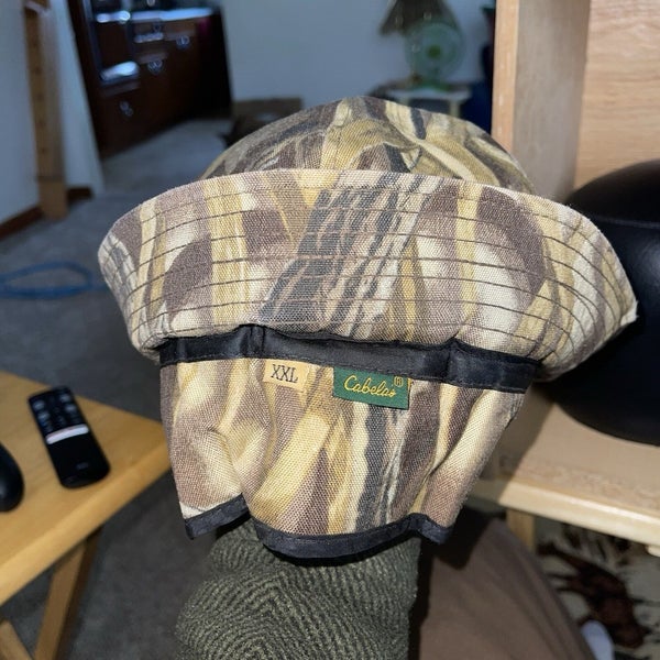 Vintage Cabela's Jones Hunting Bucket Hat Insulated Wetlands Camo Cap Size XXL