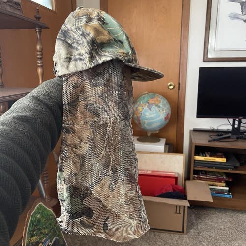 Vintage Advantage Short Brim Net Camo Hat Snapback Turkey Hunting Cap USA - RARE