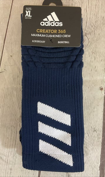 Adidas Creator 365 Maximum Cushioned Crew Basketball Socks Navy XL