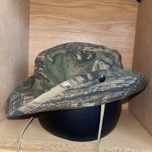 Vintage Realtree Camo Canvas Fedora Cowboy Hat Size Large Made In USA Rare