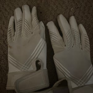 White Small Adult Gloves For Wide Receivers Or Any Position