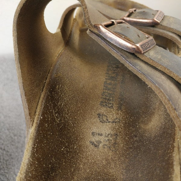 Birkenstock Arizona Habana Dark Brown Oiled Leather Sandals Mens Size 41 EU Shoe