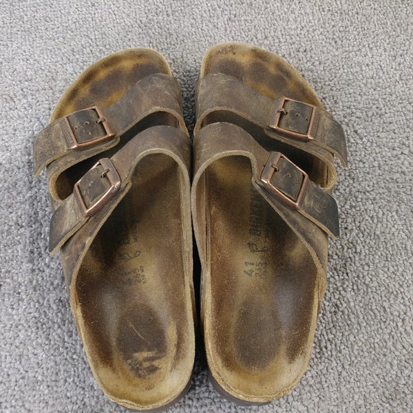 Birkenstock Arizona Habana Dark Brown Oiled Leather Sandals Mens Size 41 EU Shoe