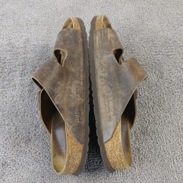 Birkenstock Arizona Habana Dark Brown Oiled Leather Sandals Mens Size 41 EU Shoe