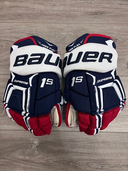 BAUER 1S 13” UCONN HUSKIES PRO STOCK HOCKEY GLOVES